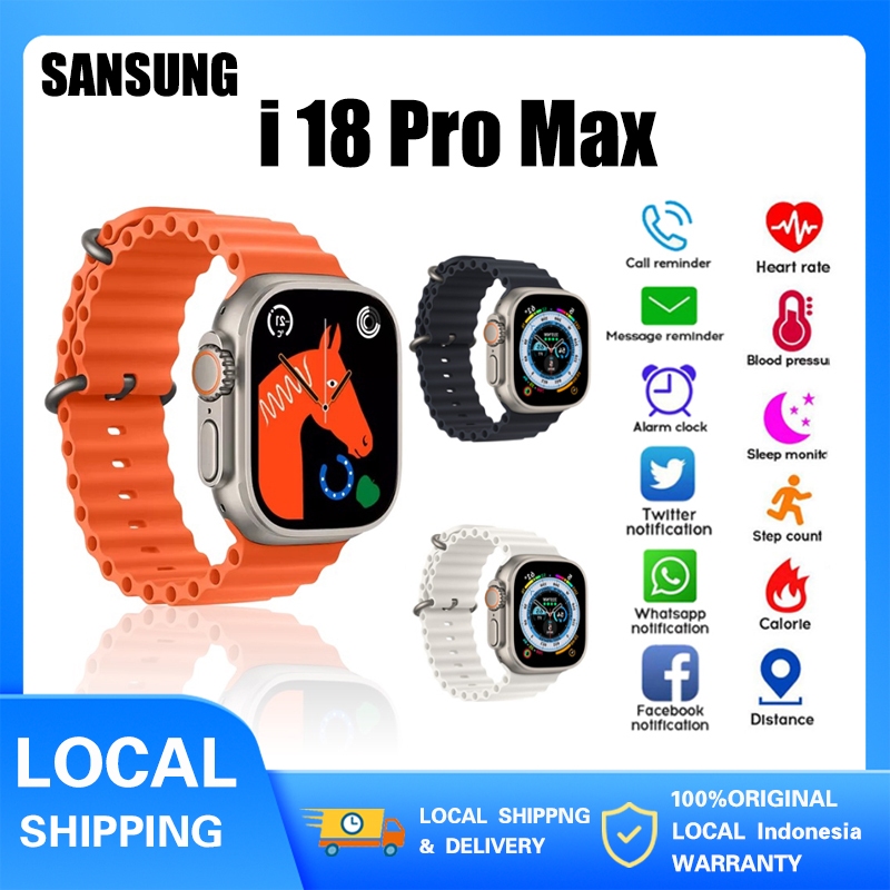 【Bisa COD】SANSUNG Original Smartwatch i18 ULTRA SUIT 2.3Inch HD Layar Sentuh Wireless Charging Bluet