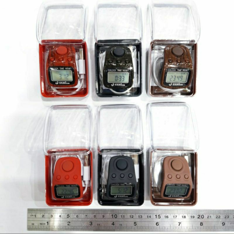 6pcs Tasbih Digital USB Recharge LED Alarm Jam 6Channel Multi Setting SXH Grosir