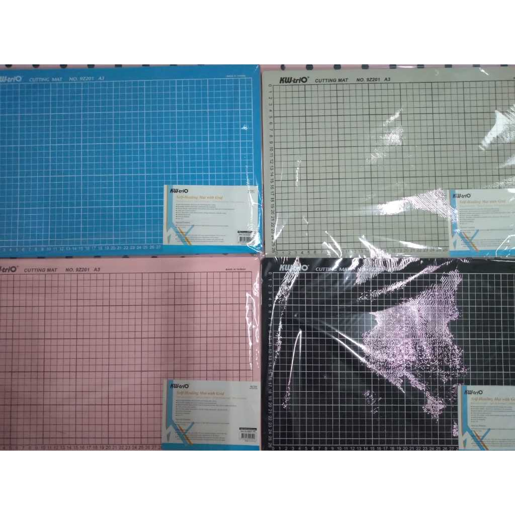 Pink/Biru/Hitam/Abu Korea, Cutting Mat Size A3, 9Z201 Double Sided Self Healing A3.Merek Taiwan