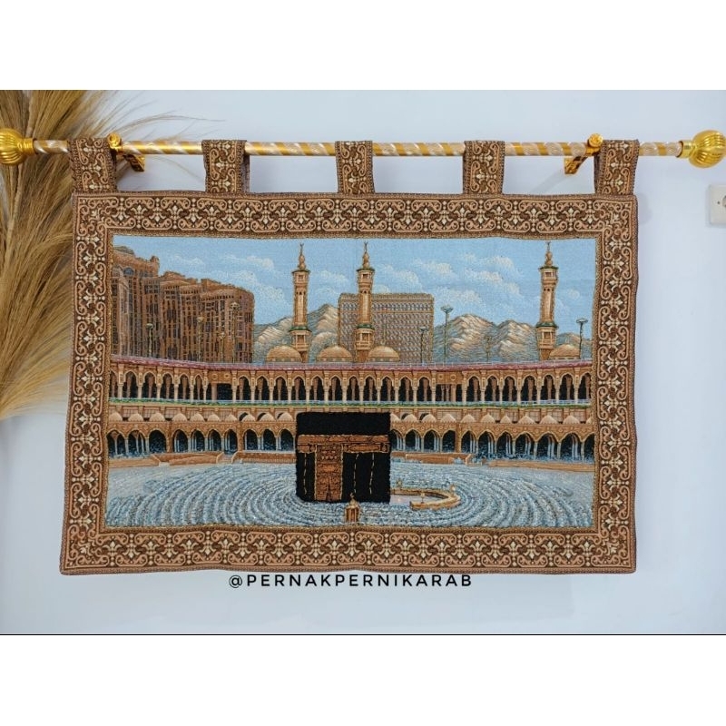 kaligrafi hiasan dinding kiswah Ka'bah non Payet ORI Mesir