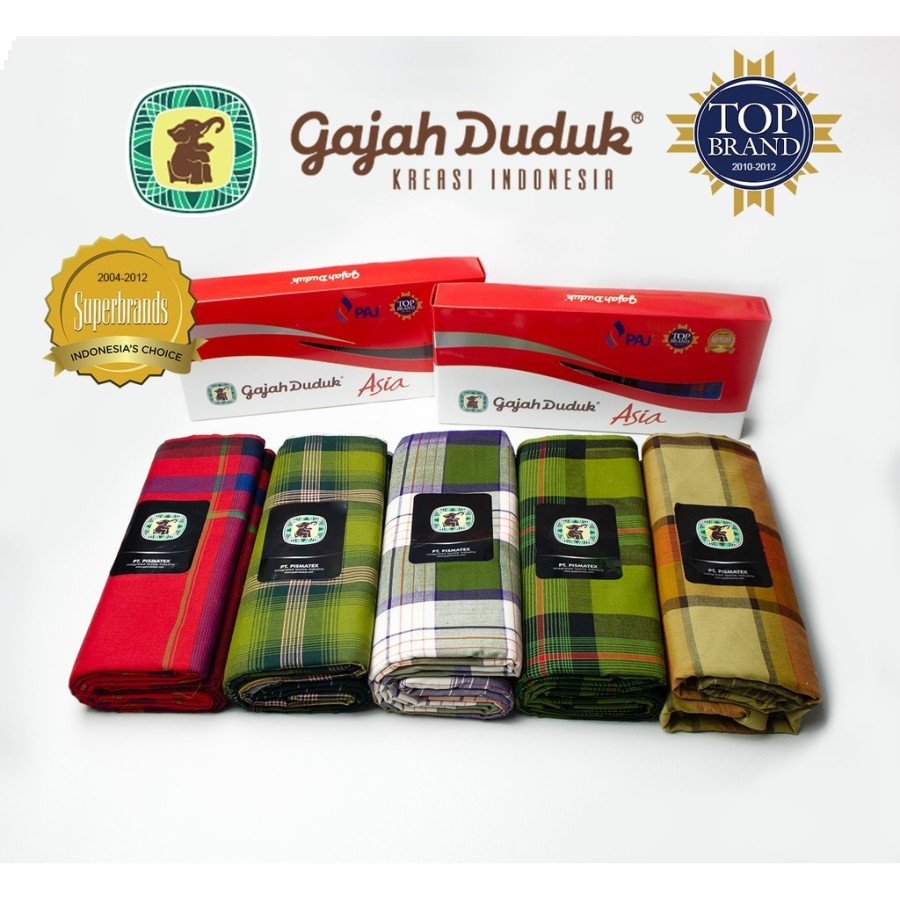 Kain sarung Gajah duduk Asia.