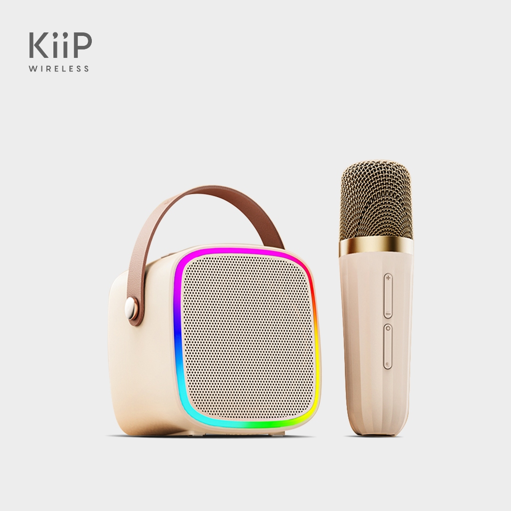 KiiP Wireless Y8 Bluetooth Portable Karaoke Wireless Speaker With Microphone RGB Audio Stereo