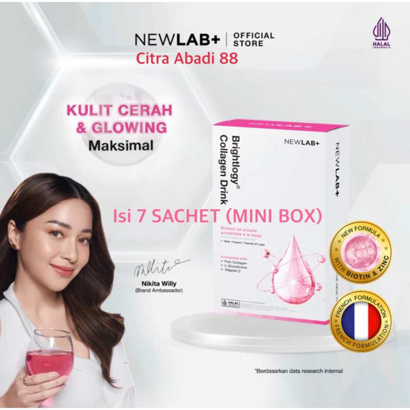 Newlab collagen drink MINI 7 sachet Mini Box Beaudelab Newlab+ Brightlogy kolagen beautylab dan gr g