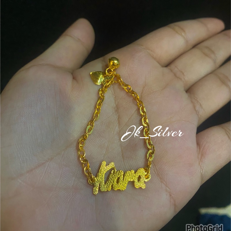 Gelang Ukir Nama + Sepuh Emas