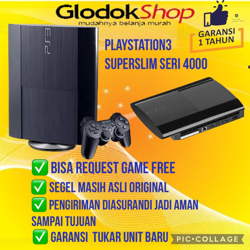 PS3 SUPERSLIM ASLI SERI 4000 HDD 1000gb(1Tb), 500gb, 320gb, 250gb & 160gb