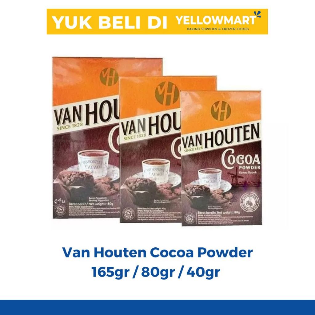 

Van Houten Cocoa Powder 165gr / 80gr / 40gr - Cokelat Bubuk