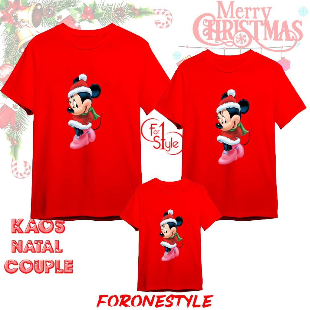 KAOS NATAL MIKI 2 - Baju natal couple family - Kaos natal couple murah - Hijau fuji - Baju natal cou