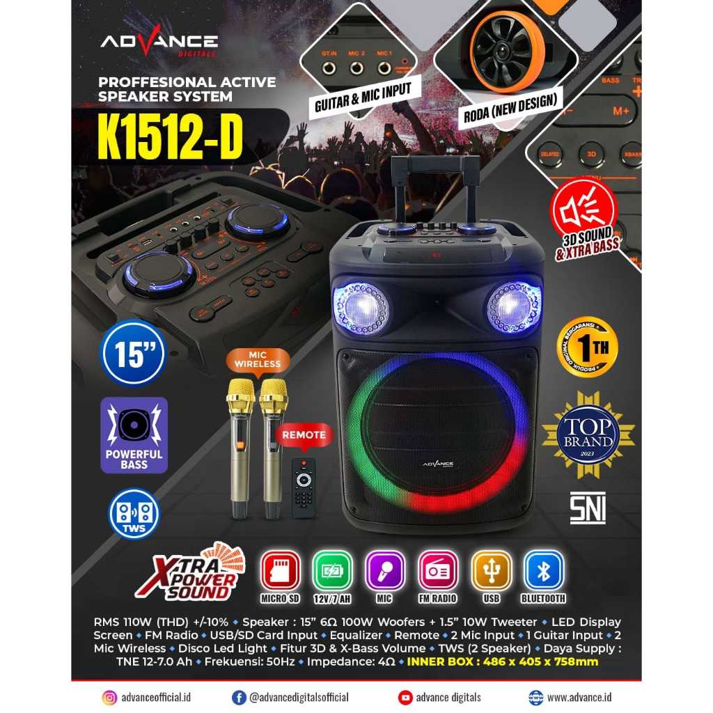 Speaker Aktif Advance K1512D Meeting 15" inch