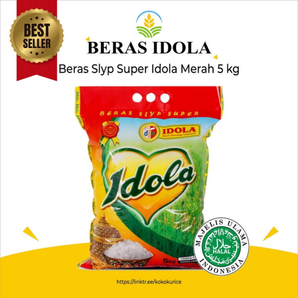 

IDOLA Beras Idola Merah Super Slyp Super 5 kg Halal tanpa pemutih bebas kutu Premium