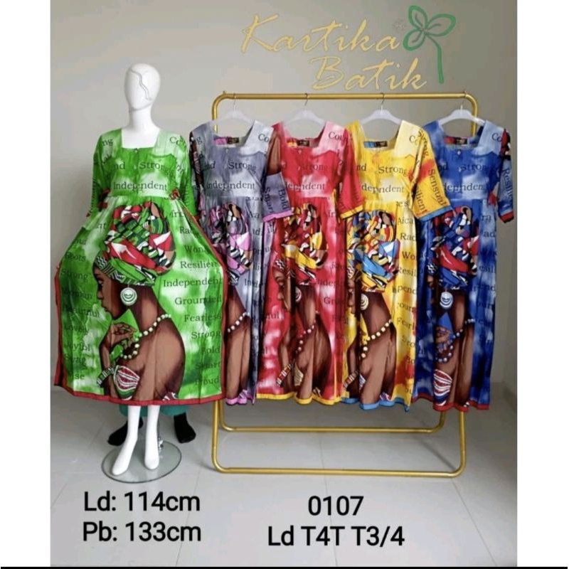 Kartika Batik Daster Longdress Kerah Shanghai