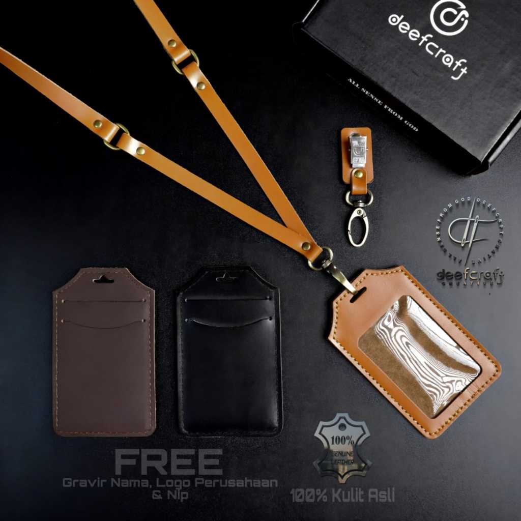 

Id card Holder Kulit Asli 100% / Name tag Kulit Asli Free Grafier
