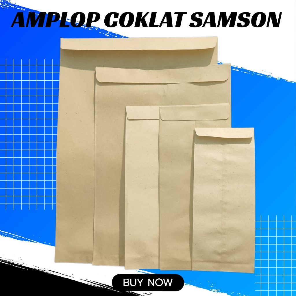 

AMPLOP COKLAT SAMSON ISI 100 LEMBAR/ AMPLOP COKLAT (A B C)