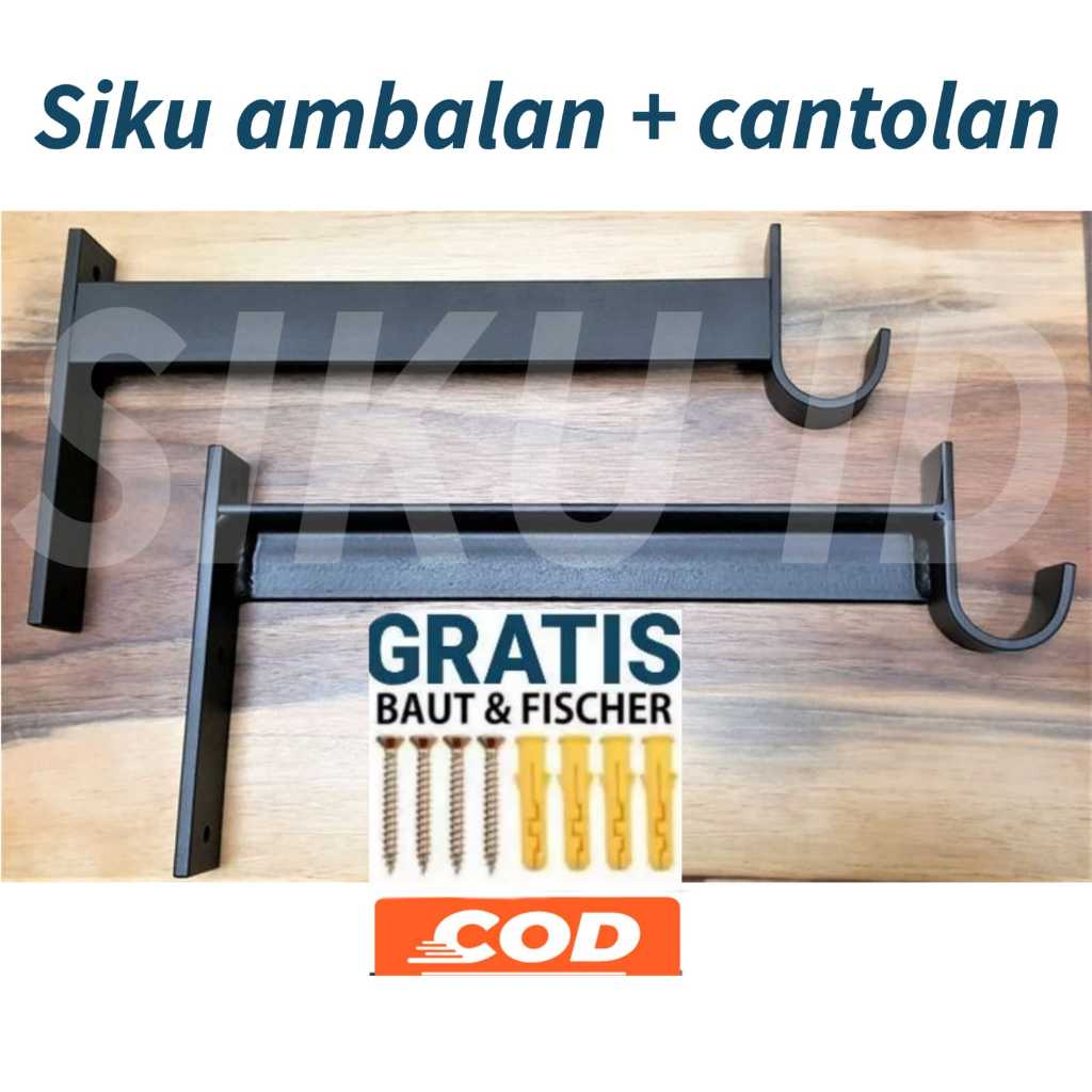 SIKU PAPAN TEMPEL DINDNG / BESI SIKU AMBALAN PAPAN / BESI PENYANGGA PAPAN / SIKU L /