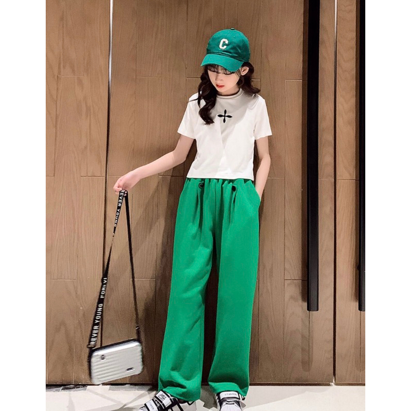 Setelan Anak Cewe Kulot Atasan Putih Pendek Premium