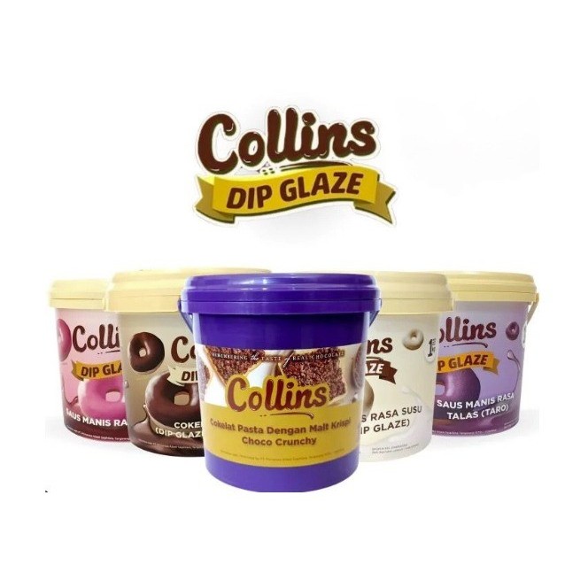 

Collins Dip Glaze 1kg - Glaze Donat - stroberi