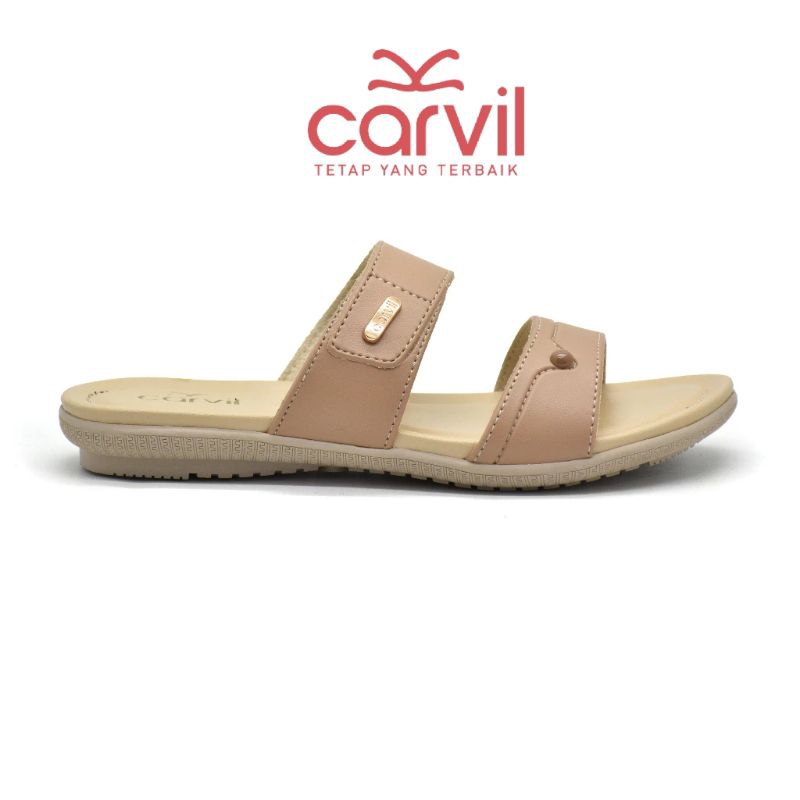 CARVIL Sandal Wanita Casual Original 100% Sendal Wedges Cewek Terbaru Kekinian