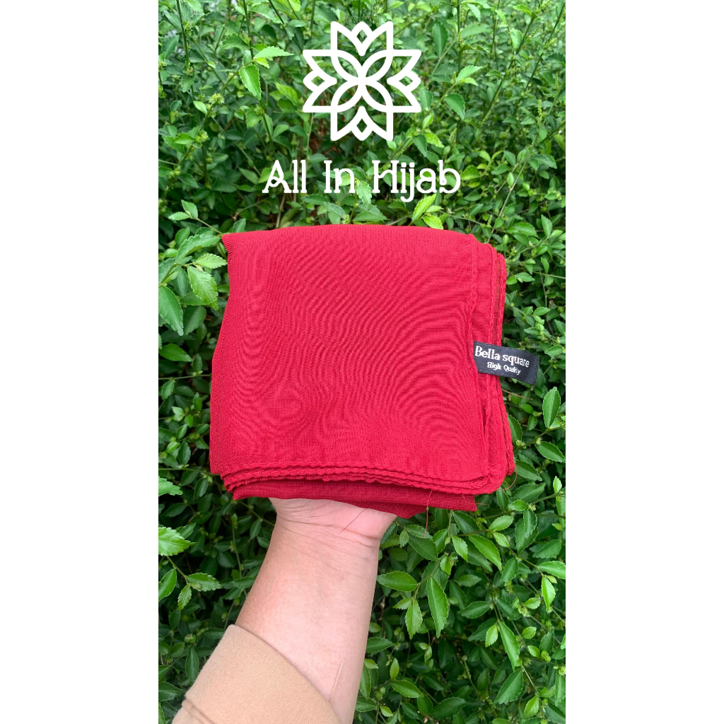 Hijab Bella Square-Hijab Segi Empat|Warna Merah Cabe