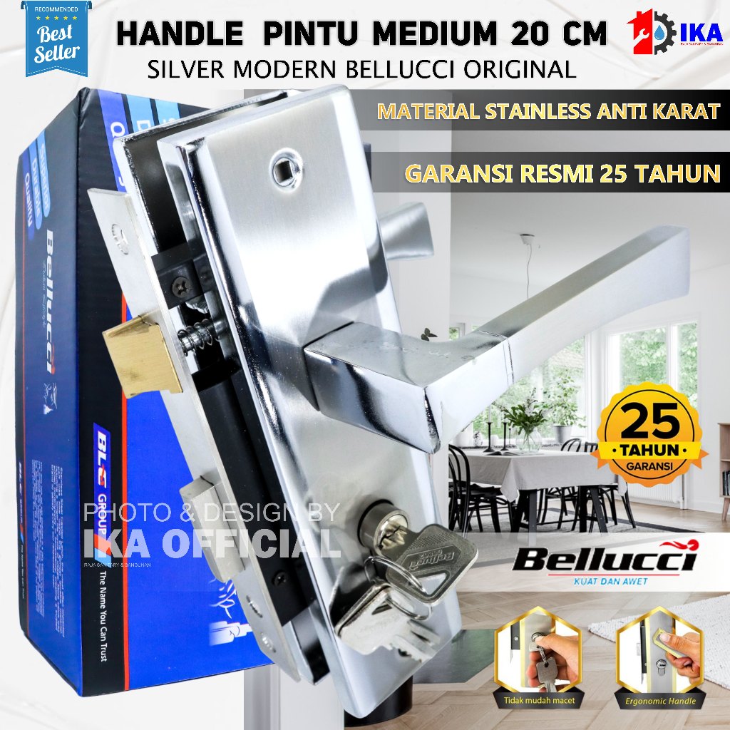 Kunci Pintu Besar Medium Tanggung Bellucci SEATLE NP Handle Bellucci Handle Stainless Handle pintu