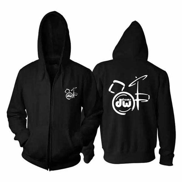 Jaket Hoodie DW Drums Hoodie Bahan Cotton Fleece