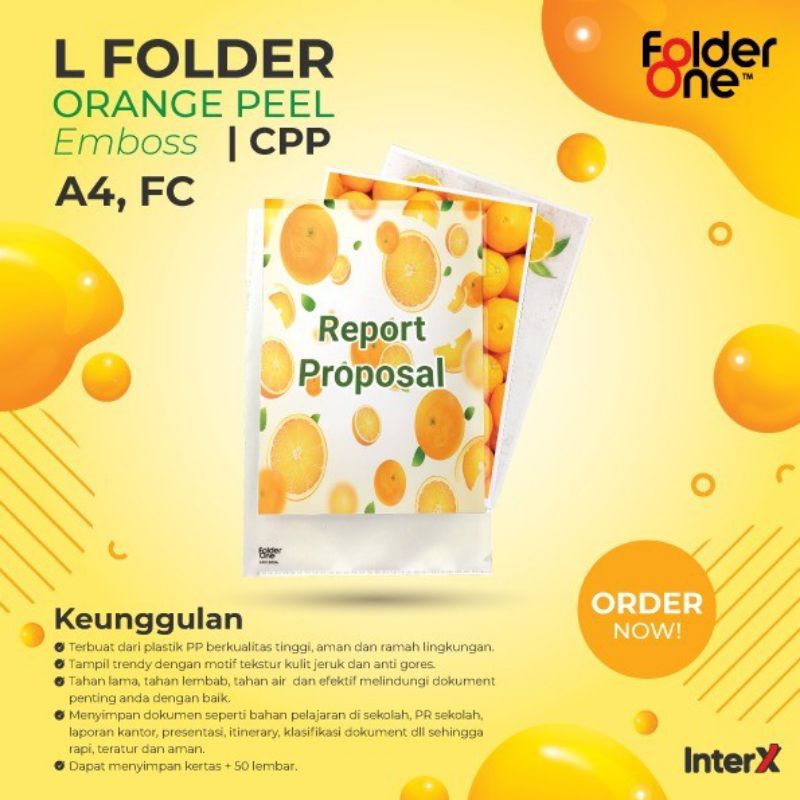 

Map L Folder One F4 Folio CPP Motif Pasir Bening Transparant (12 Pcs)