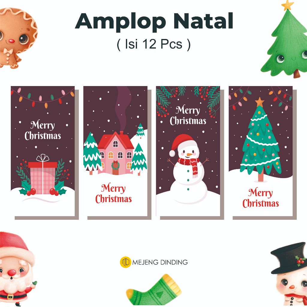 

(ISI 12 PCS) Amplop Natal / Amplop Natal Aesthetic / Angpao Natal / Ampau Natal / Merry Christmas / Amplop Natal Lembaran / Christmas Xmas Santa Claus Sinterklas / Angpao Natal Angpau Merry Christmas Hongbao Amplop Natal Ukuran Panjang 12