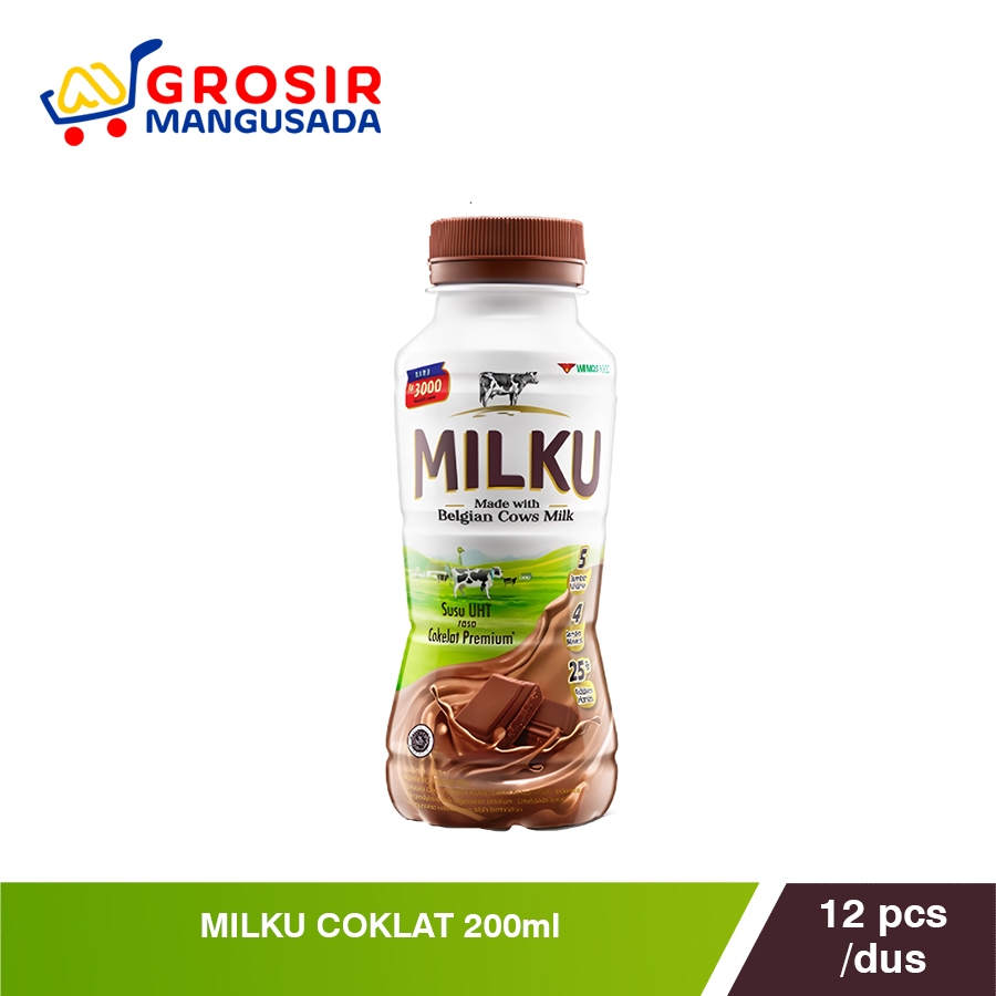 

MILKU Coklat Susu UHT 200 ml Harga Grosir 6 pcs