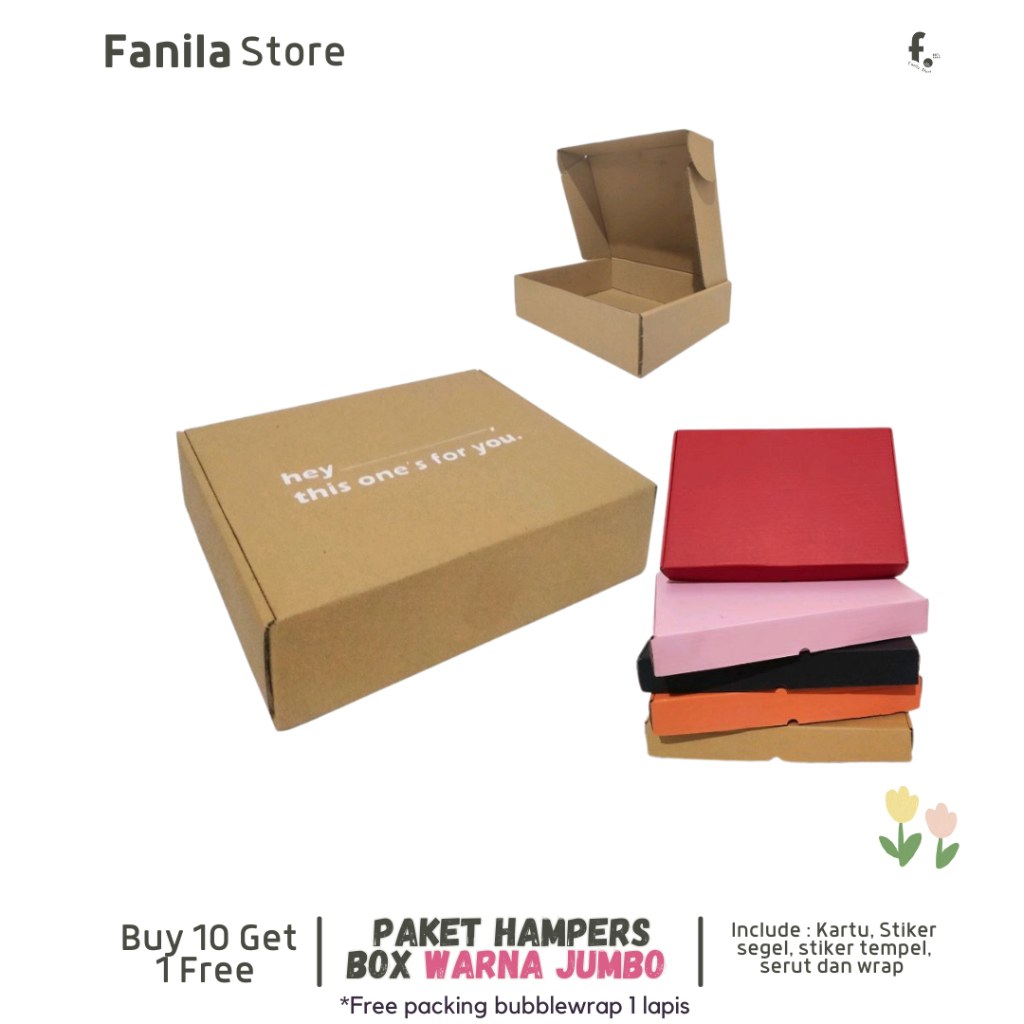 

[SERI WARNAJUMBO] Box Hampers/Paket Hampers Box/Paket Packaging Hampers/Hampers Wisuda/Hampers Ultah