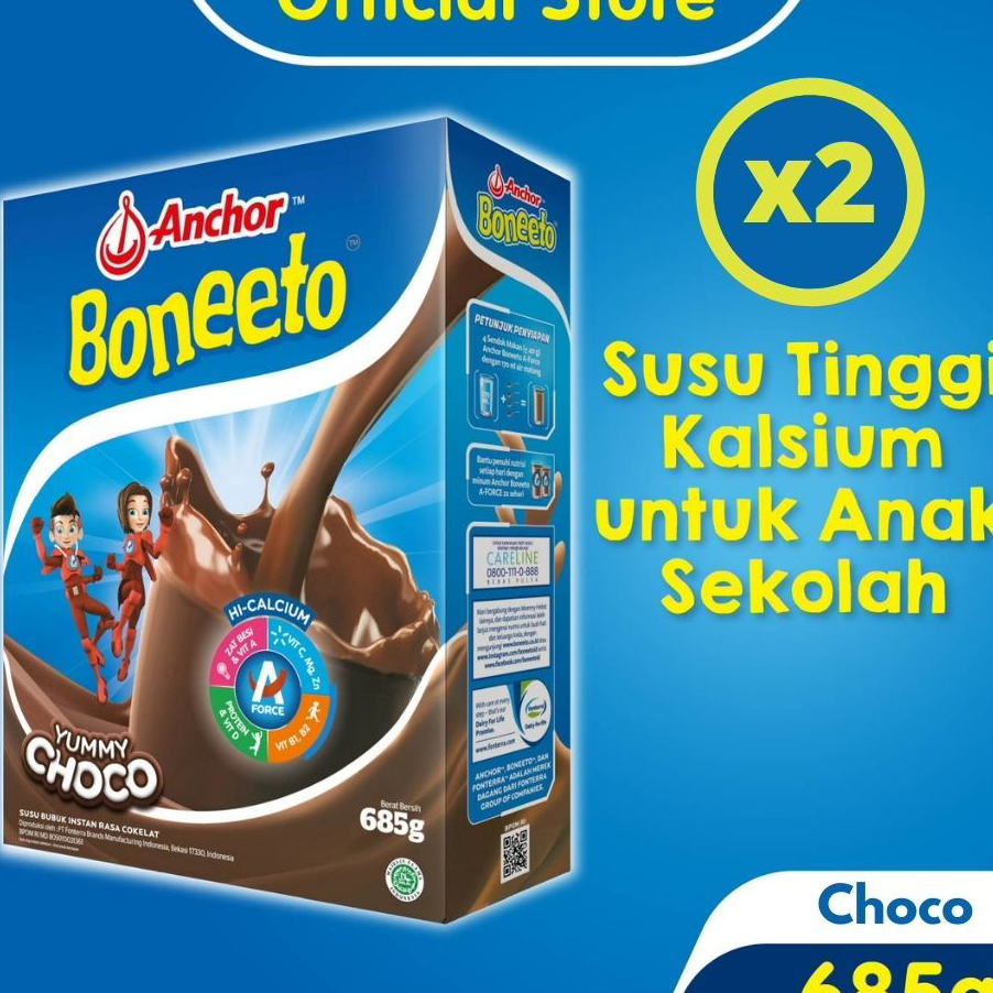 

PQHZ5850 11.11 Boneeto Susu Bubuk Anak Sekolah Yummy Choco 2 x 685g - Nutrisi Pertumbuhan Anak untuk Daya Pikir dan Tubuh Aktif