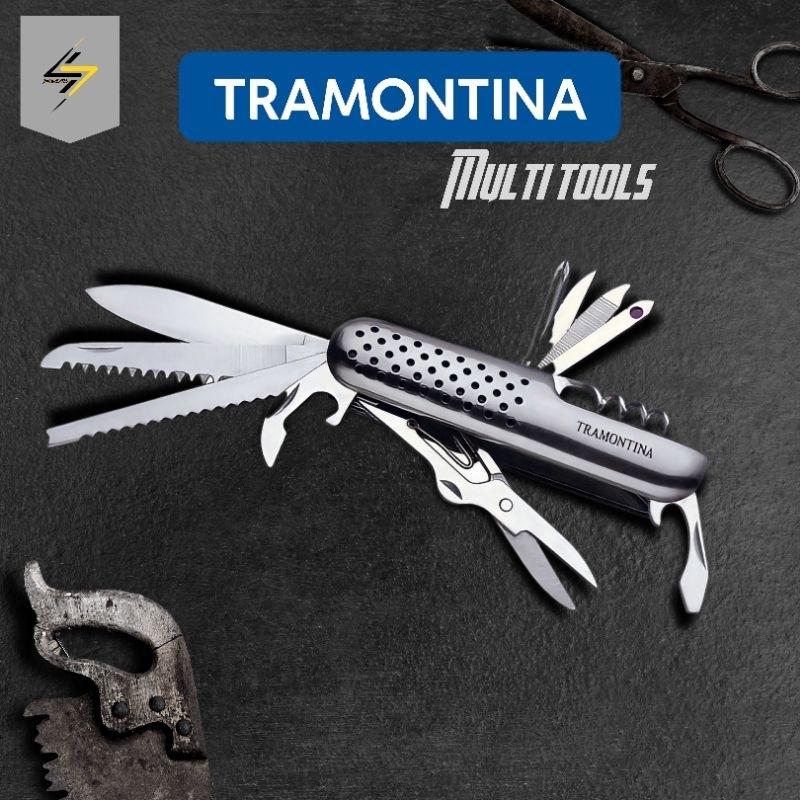 MULTI TOOLS 14* - TRAMONTINA / Pisau Lipat 14 Fungsi Bushcraft Survival not Morakniv Leatherman Vict