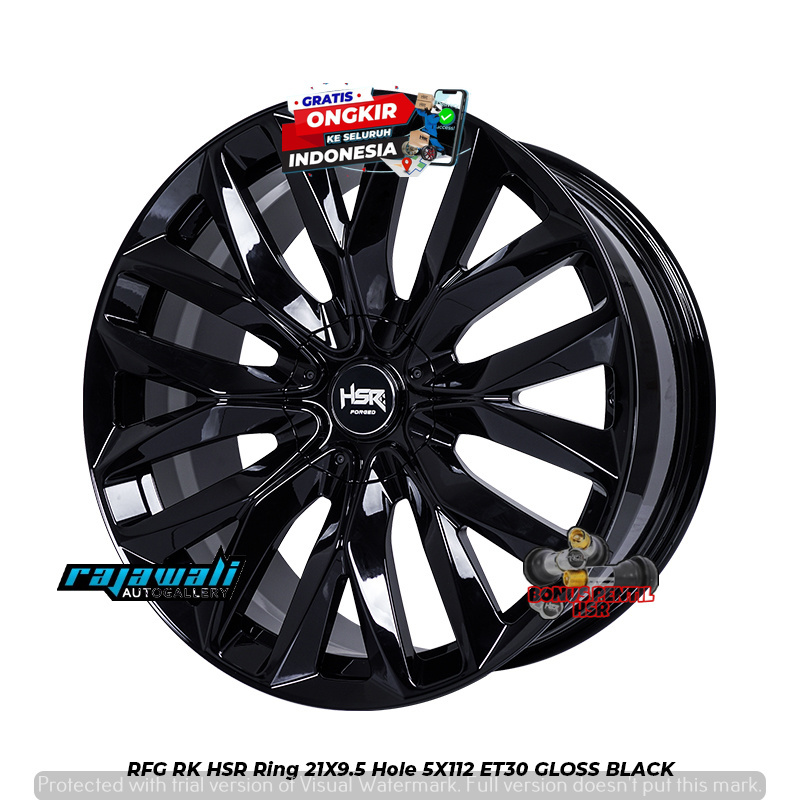VELG MOBIL TERBARU HSR RFG RK RING 21 GLOSS BLACK UNTUK MERCEDES SLS MERCY POLO VW FREE ONGKIR