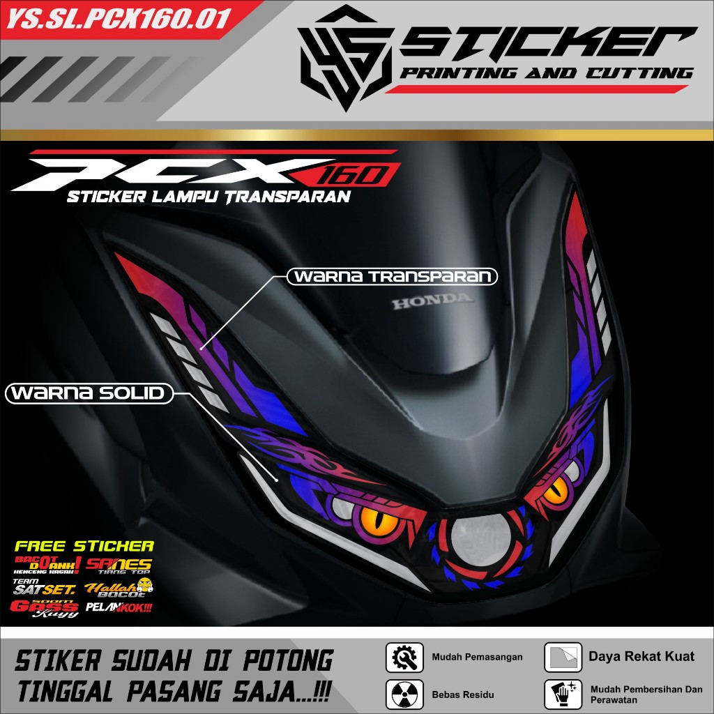 STIKER Alis lampu PCX 160 - variasi lampu alis variasi PCX 160 Viral terbaru list mata lampu.
