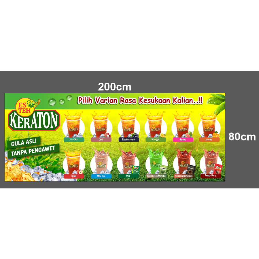 banner custom es teh | free desain