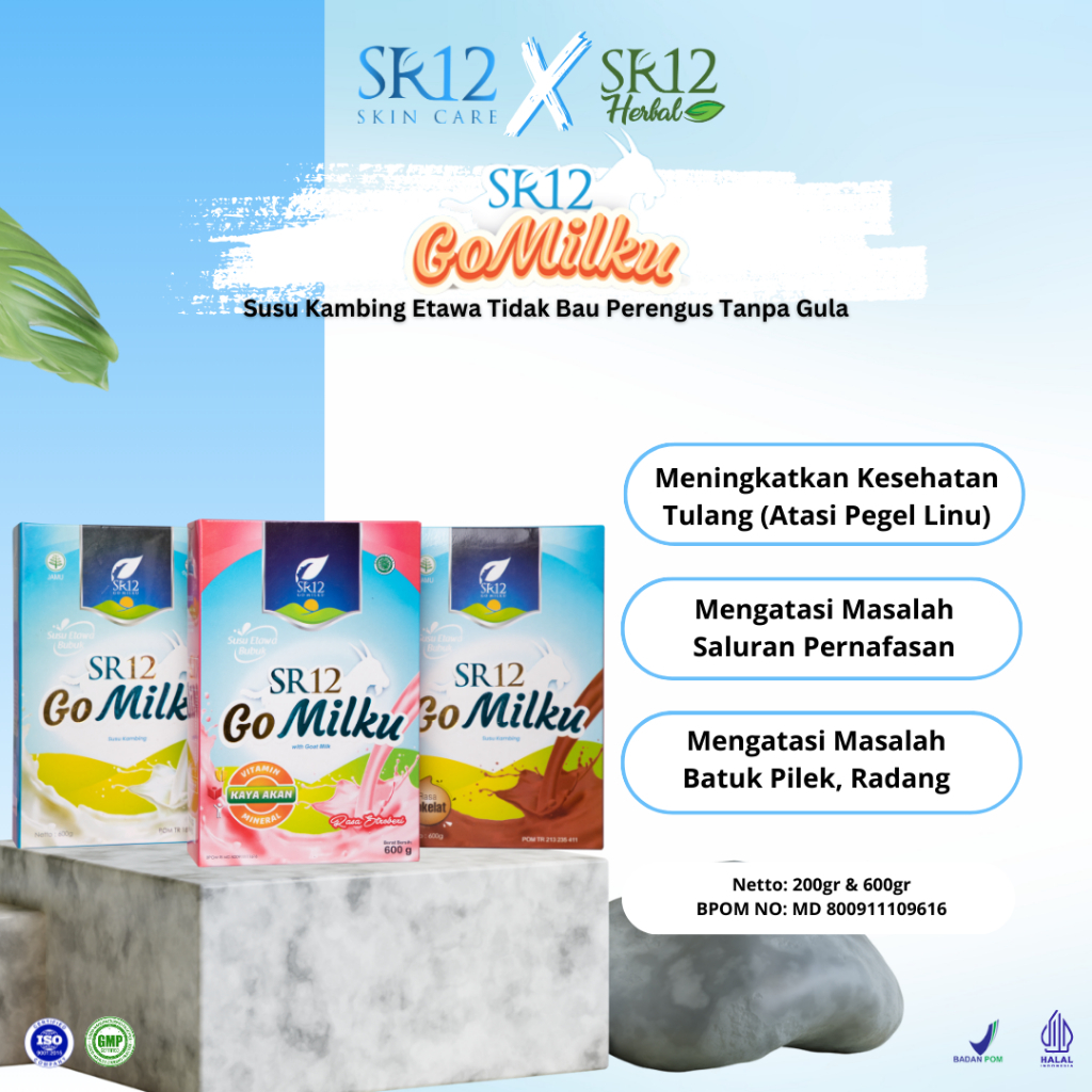 

Susu Kambing Etawa Bubuk 200gr Gomilku SR12 Untuk Kesehatan Rasa Vanilla Cokelat Strawberry Original