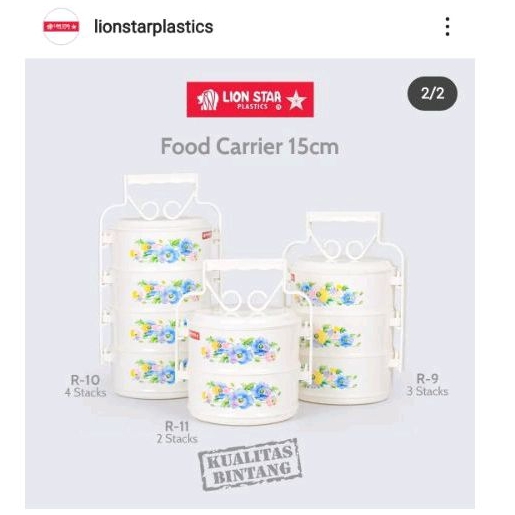 Rantang plastik susun 3/4 lion star