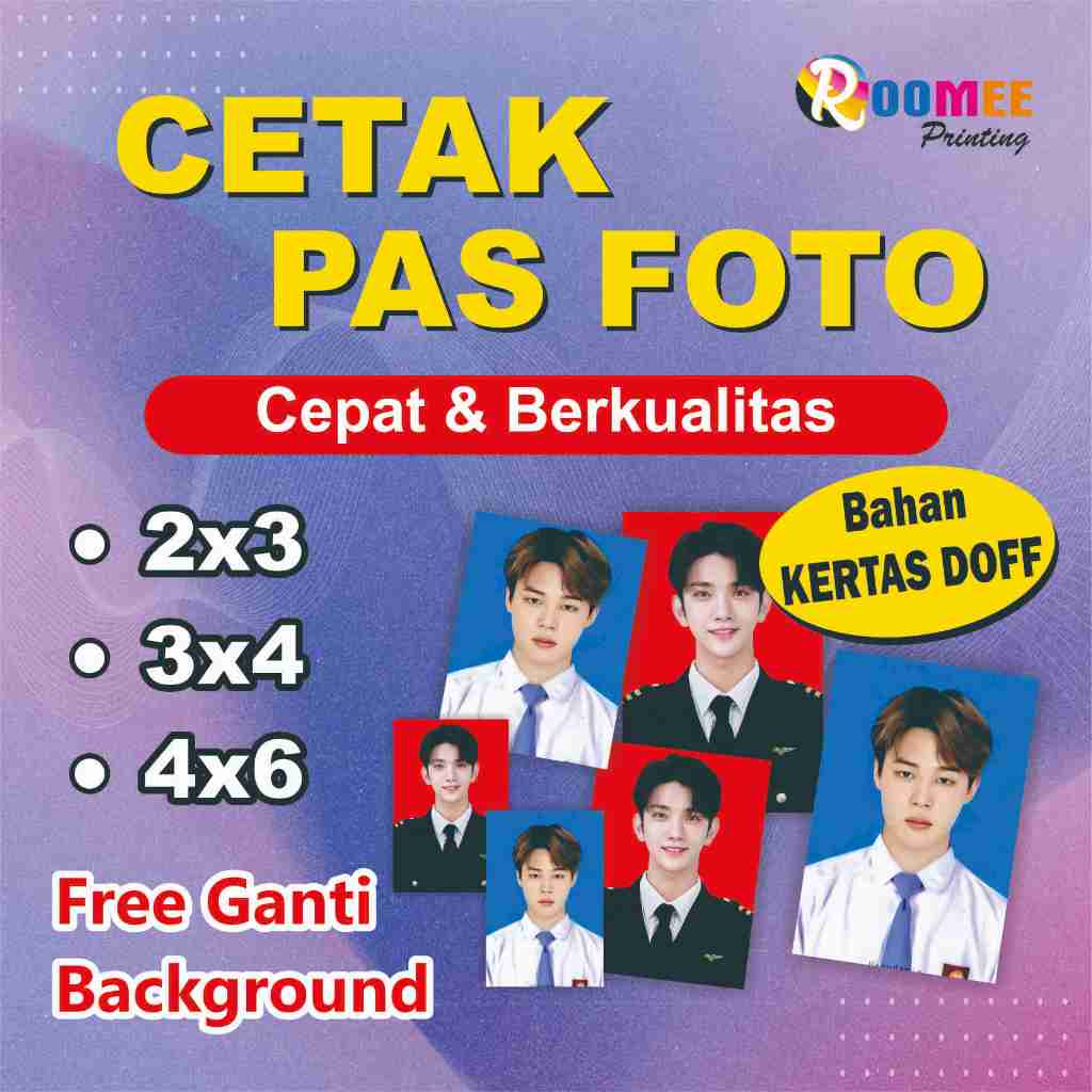 CETAK PAS FOTO KERTAS DOFF UKURAN 4X6, 3X4, 2X3 TERMURAH KUALITAS TERBAIK
