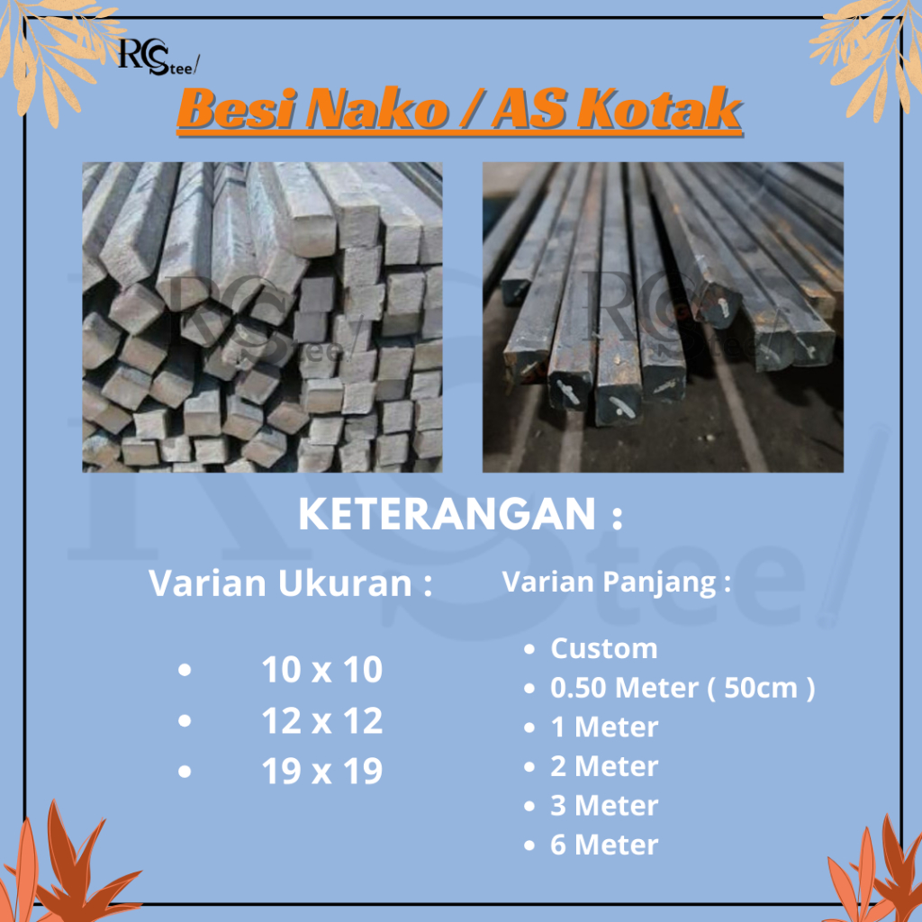 Besi Nako / As Kotak 10 x 10 x 1 Meter
