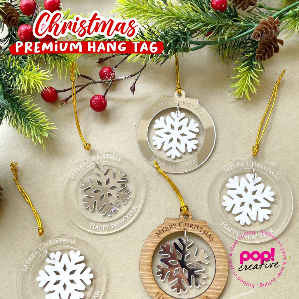 

Hang Tag Natal Akrilik Gantungan Hiasan Hampers Christmas acrylic exlusive premium