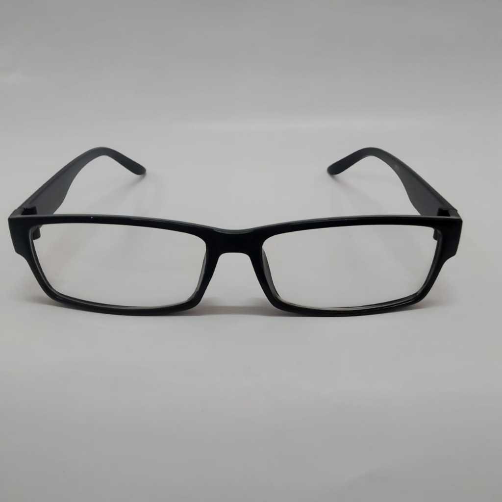 KACAMATA FASHION sunglass lensa transparan frame hitam model petak