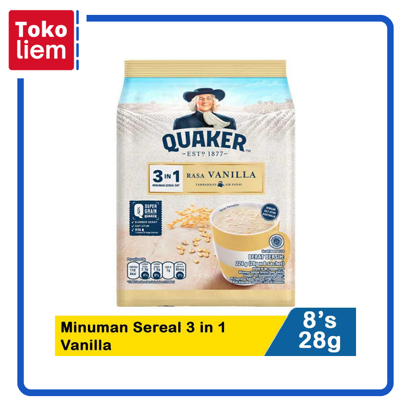 

Quaker Minuman Sereal 3 In 1 Vanilla 8X28G