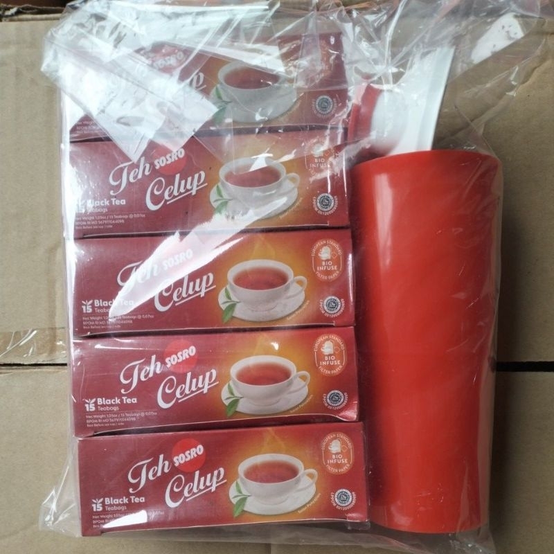 

Teh celup Sosro isi 15 Celup per 5box free gelas tumbler gratis tumbler cantik