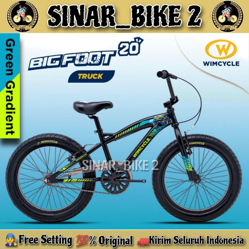 Terlaris Sepeda Anak Laki Bmx Wimcycle Bigfoot Big Foot Light 20 Inch Ban Jumbo 3.0