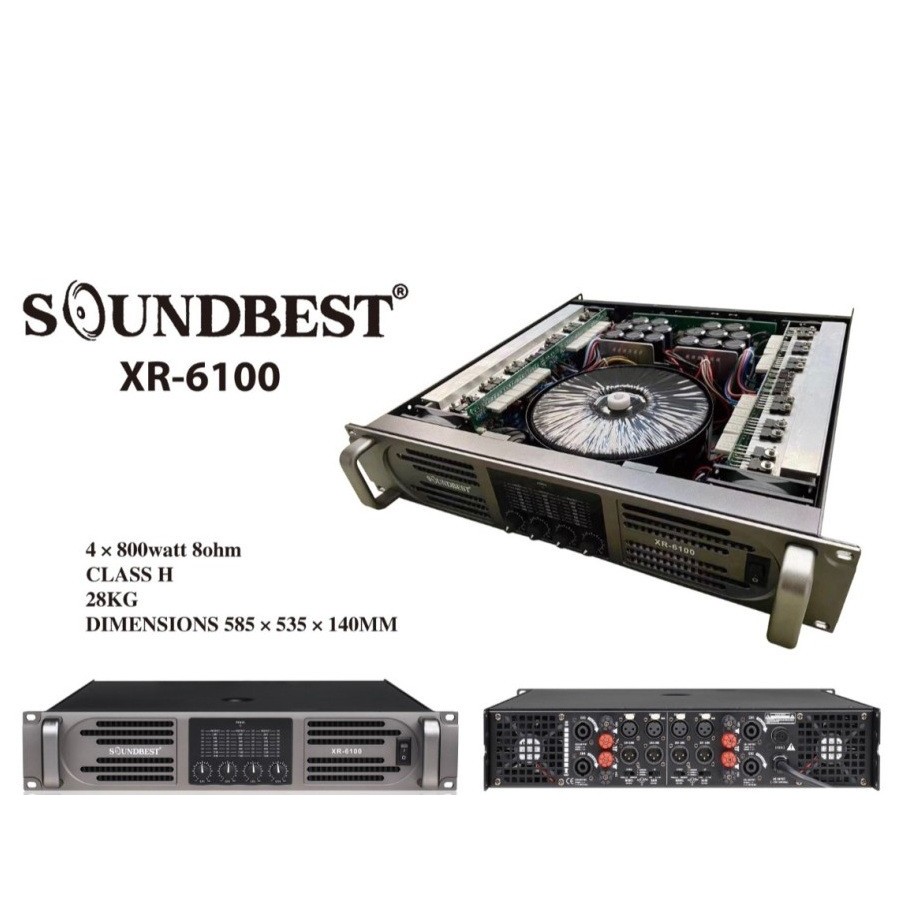 Power Soundbest XR 6100 Amplifier 4 Channel Class H Original Soundbest