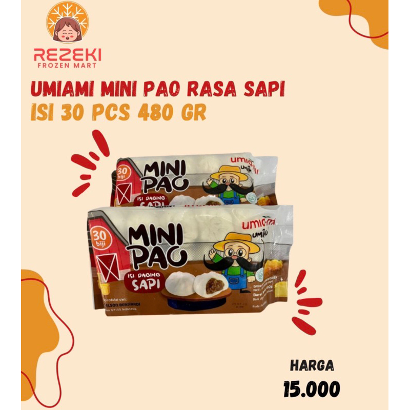 

Umiami Mini Pao Daging Sapi 480 Gr Isi 30 Pcs | By Bernardi | Frozen Food Murah