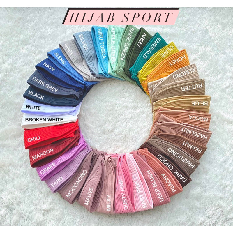 Hijab Sport Premium Adiba Bergo Hamidah Instan Pendek Jersey Pet Antem Olahraga