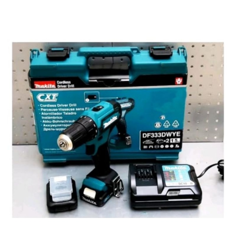 bor baterai makita 12v DF333DWYE / bor cordless 12v MAKITA ( baterai 2pc)