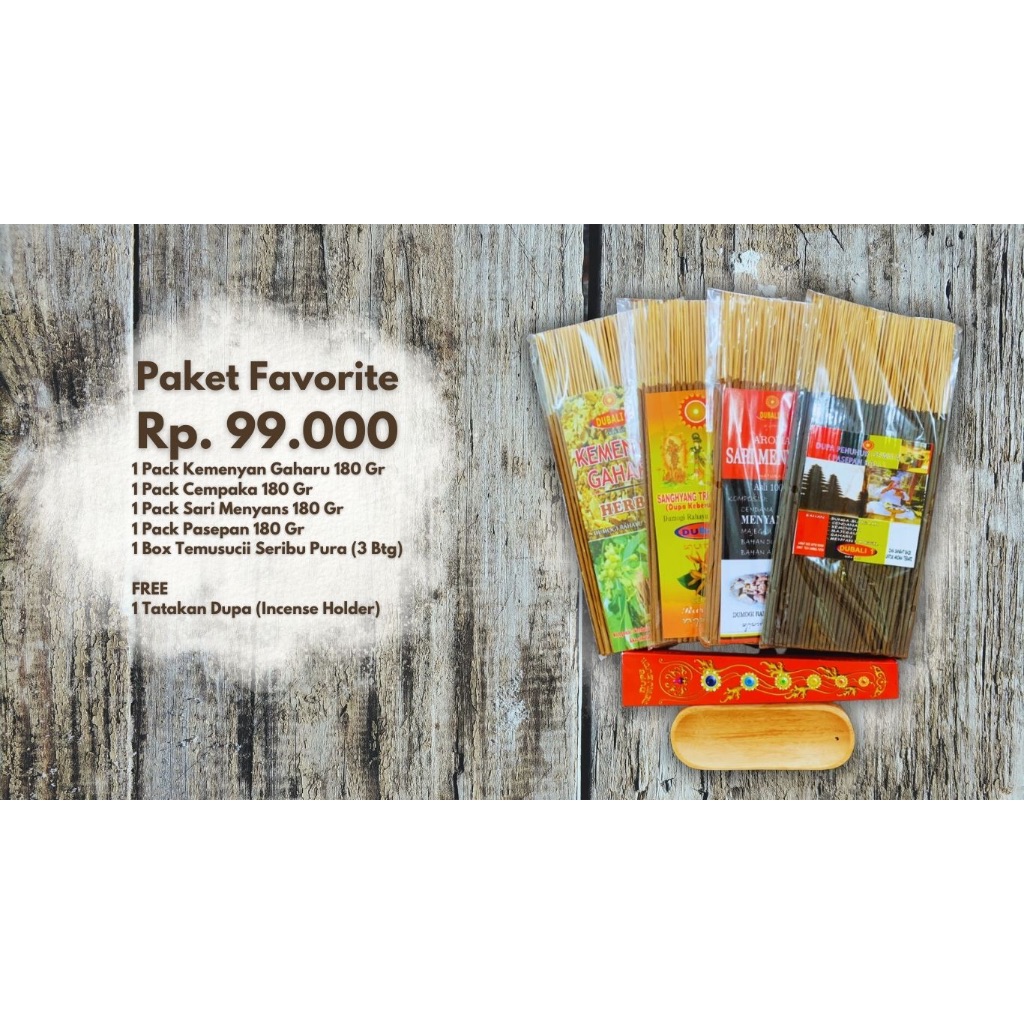 Paket Favorite Dupa Dubali1 Premium Komplit Aromatherapy Meditasi Pengharum Ruangan Dupa Bali Dupa H