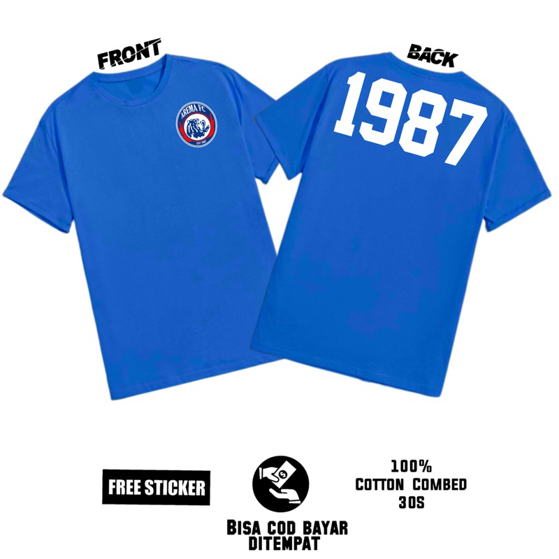 Kaos Arema 1987 AREMANIA Warna BIRU