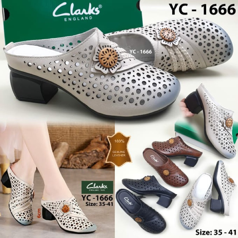 clarks YC 1666 mule selop sandal 6cm