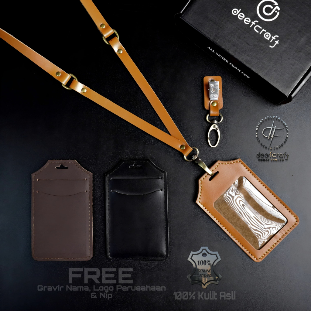 

Name Tag / Id Card Kulit Asli Standard 2 slot / Id Card Holder kulit / name tag kulit asli