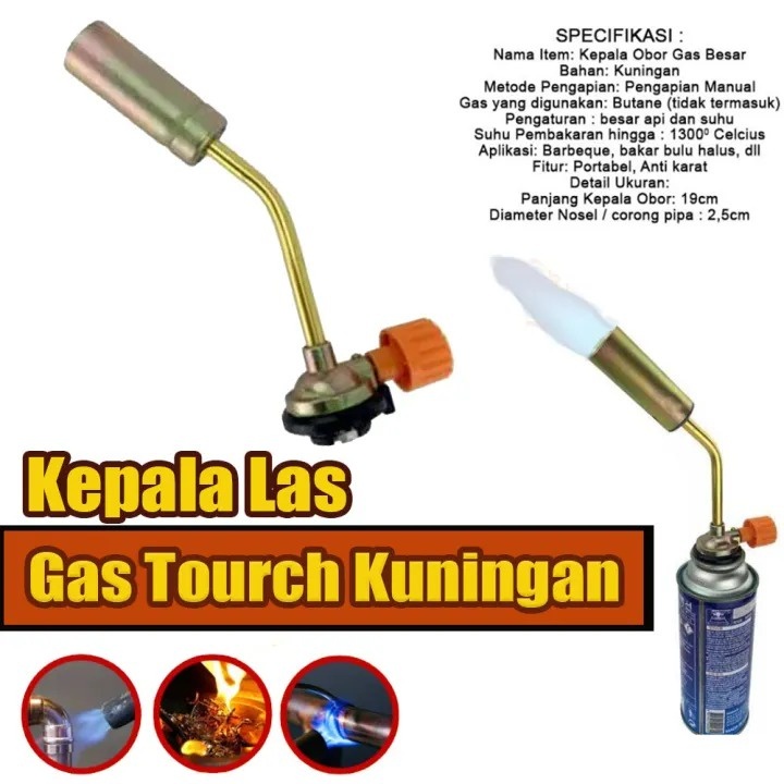 Alat Bakar Blow Gas Torch Kepala Las Kuningan Api Besar Kepala Gas Pemantik - Kepala Gas Flame Gun F